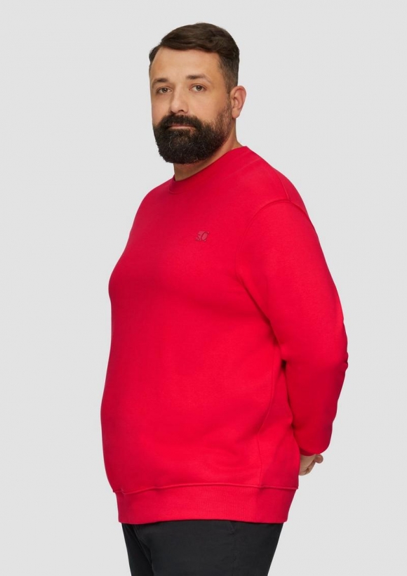 s.Oliver Sweatshirt aus Baumwollmix mit Logo-Detail - himbeere