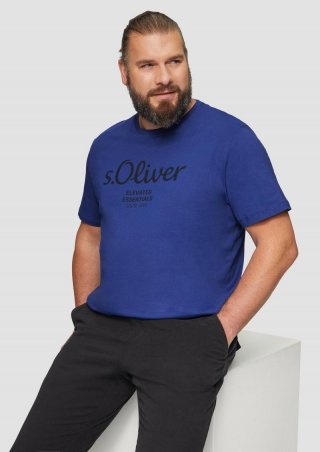 s.Oliver T-Shirt mit Logo-Print - ozeanblau