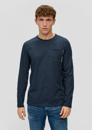 s.Oliver Longsleeve mit aufgesetzter Brusttasche - navy