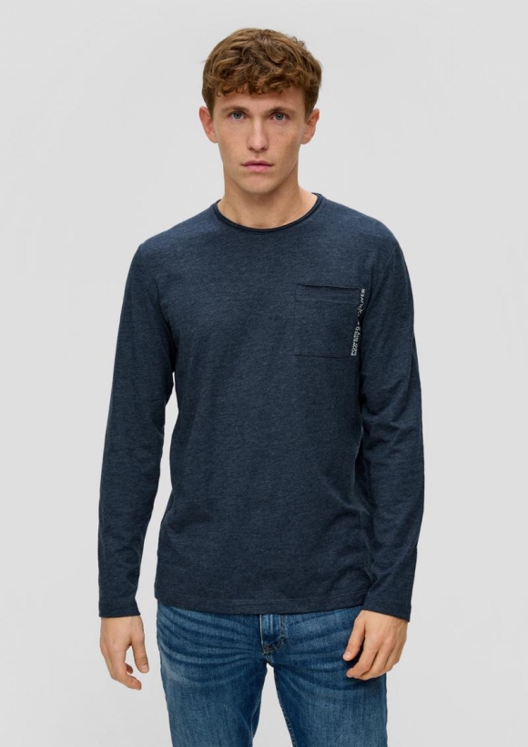 s.Oliver Longsleeve mit aufgesetzter Brusttasche - navy