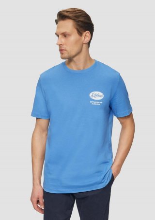 s.Oliver Baumwoll-T-Shirt mit Frontprint - royalblau