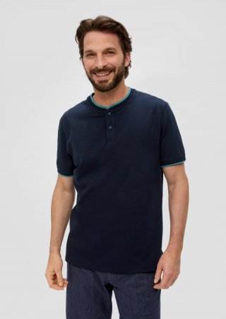 s.Oliver Poloshirt mit Henleyausschnitt - navy