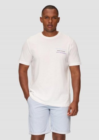 s.Oliver Gewaschenes T-Shirt mit Frontprint - creme