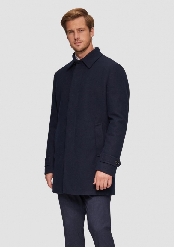 s.Oliver Wattierter Mantel in Woll-Optik - navy