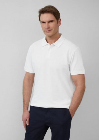s.Oliver Poloshirt aus Baumwollpiqué - weiß