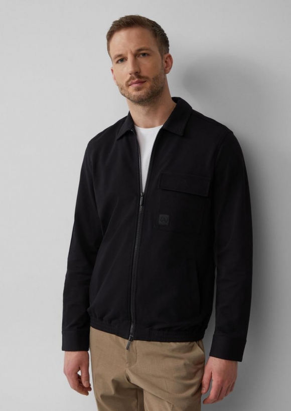 s.Oliver Sportive Jacke aus hochwertigem Baumwollstretch - schwarz