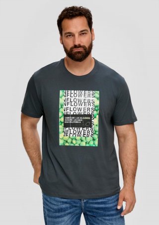s.Oliver Jerseyshirt mit Artwork - schiefergrau