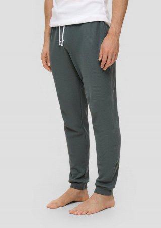s.Oliver Pyjamahose mit Waffelpiqué-Struktur - grün