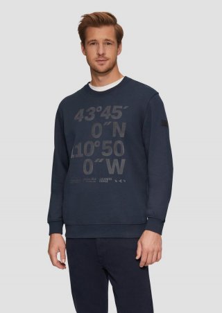 s.Oliver Sweatshirt mit Flock-Print - navy