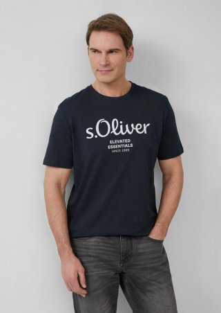 s.Oliver T-Shirt mit Logo-Print - navy