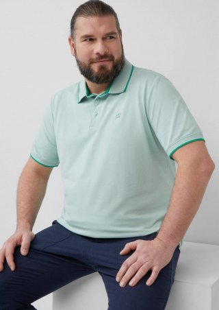 s.Oliver Sportives Piqué-Poloshirt mit Kontrast-Details - ozeangrün