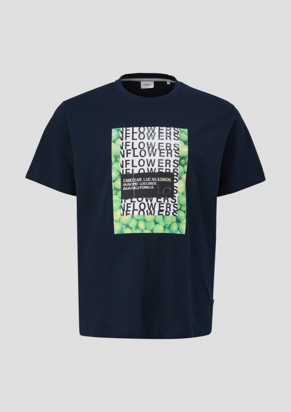s.Oliver Jerseyshirt mit Artwork - navy