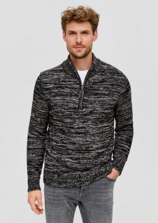 s.Oliver Troyer-Pullover aus Moulinegarn - schwarz
