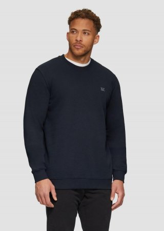 s.Oliver Sweatshirt aus Baumwollmix mit Logo-Detail - navy