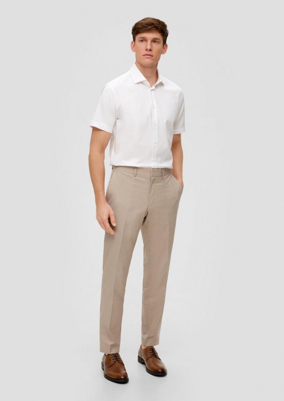 s.Oliver s.O PURE: Anzughose mit feiner Webstruktur - helles beige
