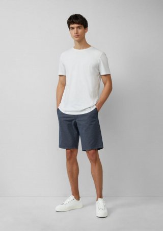 s.Oliver Phoenix: Strukturierte Chino-Shorts mit Elastikbund - tiefblau