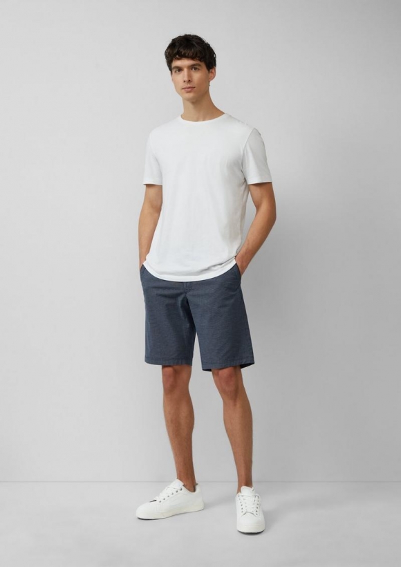 s.Oliver Phoenix: Strukturierte Chino-Shorts mit Elastikbund - tiefblau