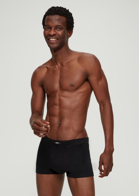 s.Oliver 4er-Pack Boxershorts mit Label-Patch - schwarz