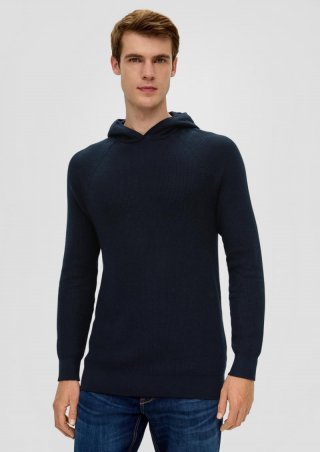 s.Oliver Strickpullover mit Kapuze - navy