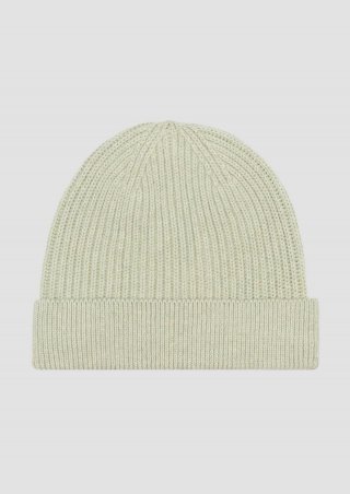 s.Oliver Baumwoll-Beanie mit Rippstruktur - helles beige