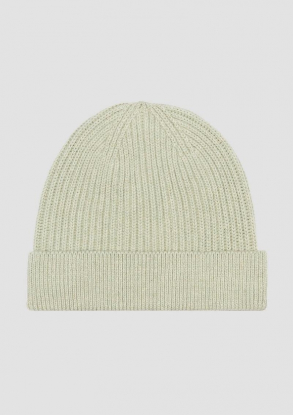 s.Oliver Baumwoll-Beanie mit Rippstruktur - helles beige
