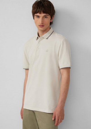 s.Oliver Sportives Piqué-Poloshirt mit Kontrast-Details - creme