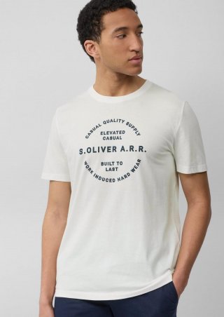 s.Oliver T-Shirt mit Artwork - weiß