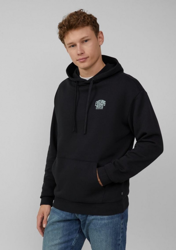 s.Oliver Hoodie mit kleinem Frontprint - schwarz