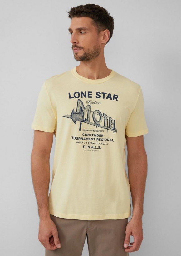 s.Oliver T-Shirt mit Artwork - vanille