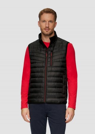 s.Oliver Leicht wattierte Steppweste aus recyceltem Polyester - schwarz