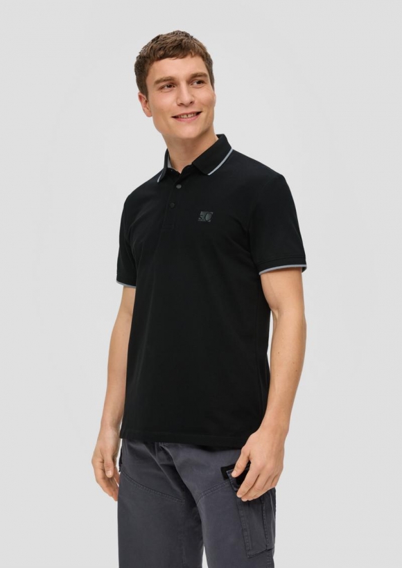 s.Oliver Poloshirt mit Logo - schwarz