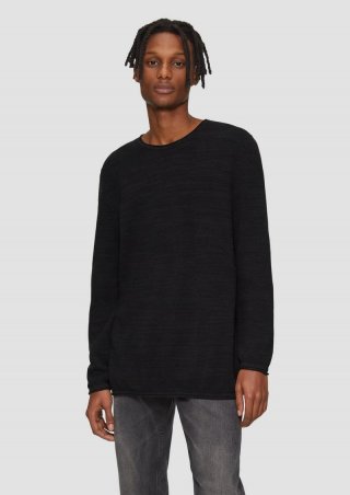 s.Oliver Strickpullover in Melange-Optik - navy