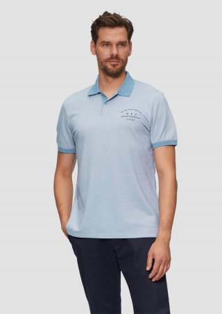 s.Oliver Poloshirt aus Baumwollpiqué mit Kontrast-Details - hellblau