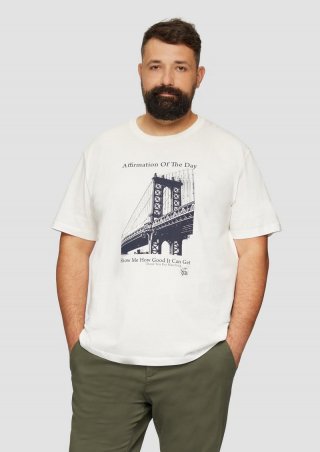 s.Oliver T-Shirt mit Print - weiß