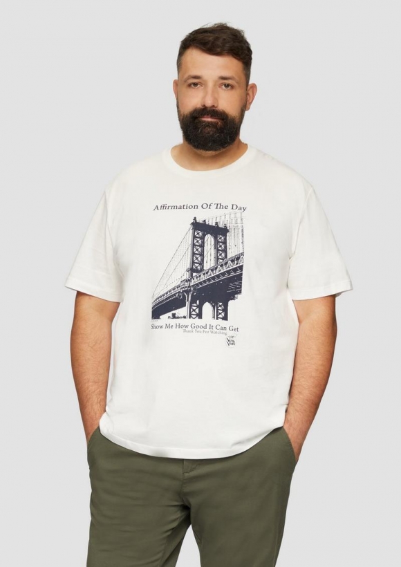 s.Oliver T-Shirt mit Print - weiß