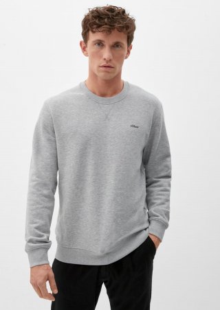 s.Oliver Sweatshirt mit Logoprint - grau meliert