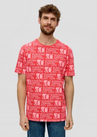 s.Oliver T-Shirt mit Logo-Print - korallrot