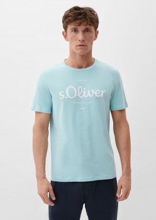 s.Oliver T-Shirt mit Logoprint - pastelltürkis