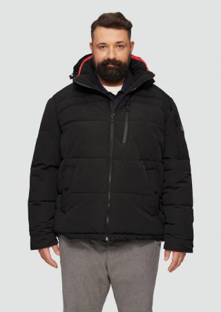 s.Oliver Wasserabweisende Steppjacke mit abnehmbarer Kapuze - schwarz