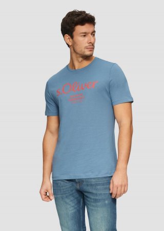 s.Oliver T-Shirt mit Logo-Print - hellblau