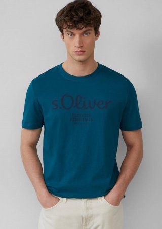 s.Oliver T-Shirt mit Logo-Print - petrol