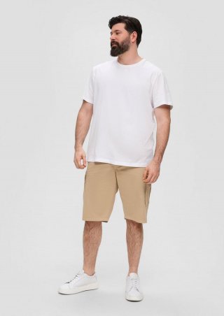 s.Oliver Relaxed: Cargo-Bermuda mit Garment Dye - sandstein