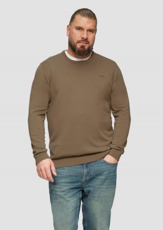 s.Oliver Strickpullover mit Logo-Detail - sandstein