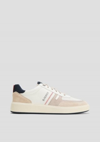 s.Oliver Sneaker aus Leder mit Logo-Detail - weiß