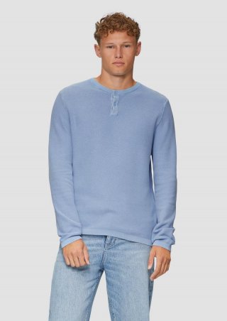 s.Oliver Strickpullover mit Knopfleiste - himmelblau
