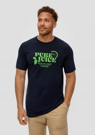 s.Oliver Baumwollshirt mit Frontprint - navy