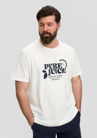 s.Oliver Baumwoll-T-Shirt mit Frontprint - weiß