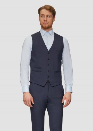 s.Oliver s.O PURE: Anzugweste aus Viskosestretch - navy