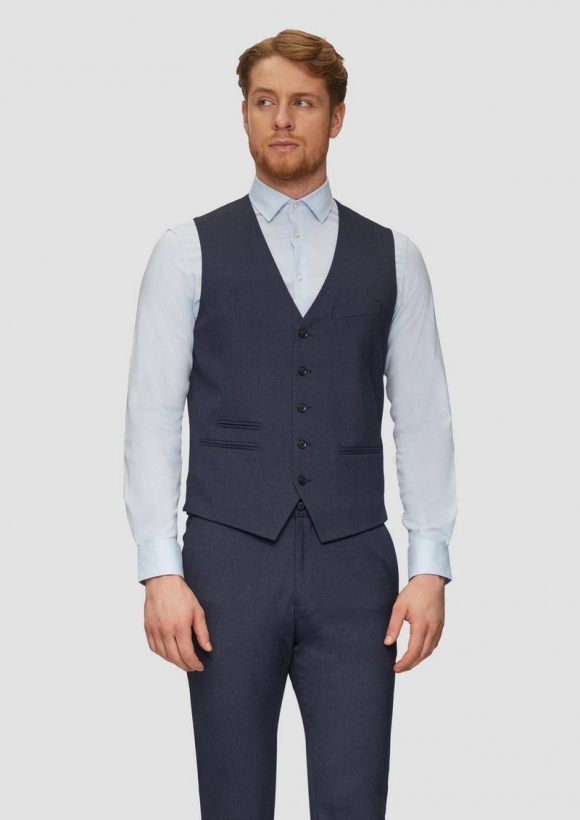 s.Oliver s.O PURE: Anzugweste aus Viskosestretch - navy