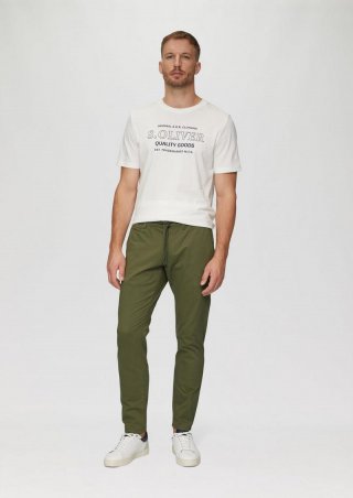 s.Oliver Regular Fit: Chino mit Gummizug - olivgrün